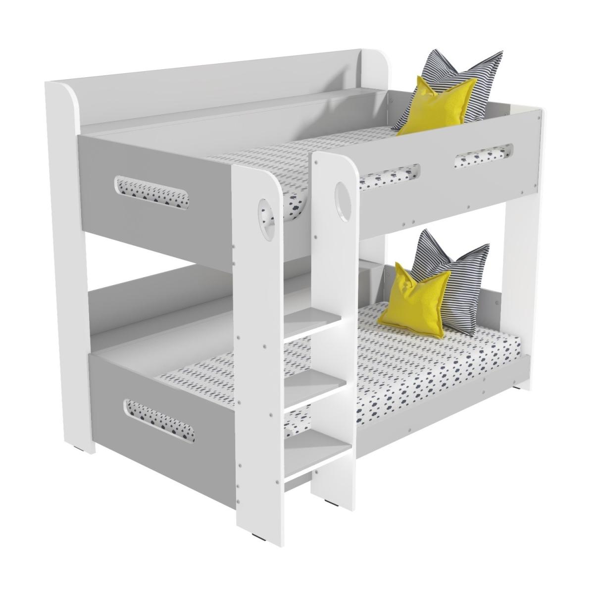 Grey and White Bunk Bed with Shelves - Sky – image 3