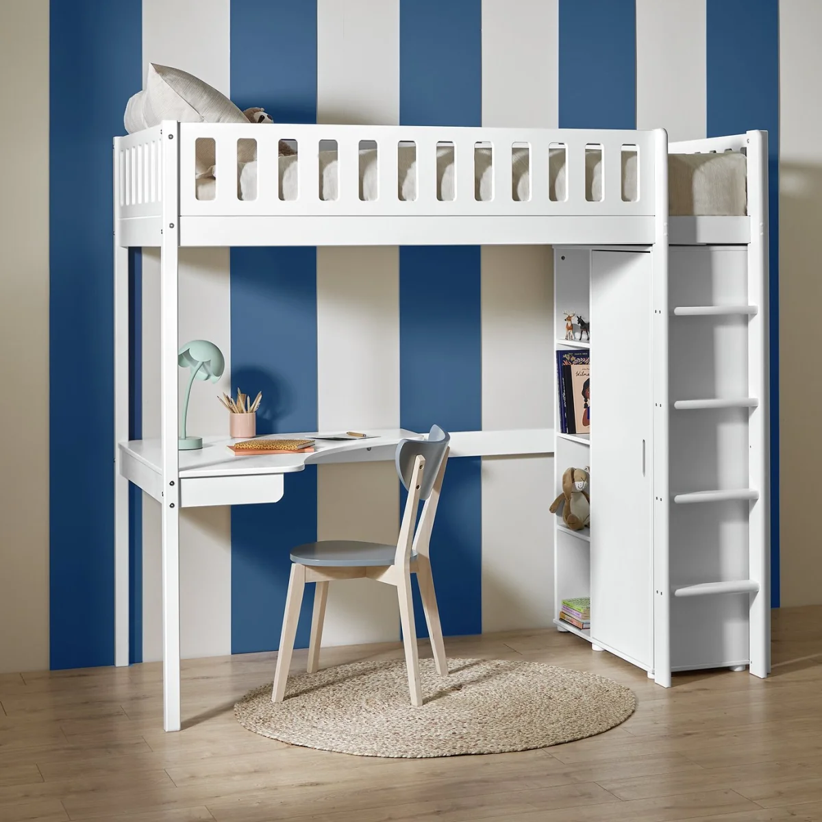 Habitat Ronnie Kids Highsleeper Bed and Wardrobe Desk - White – image 1