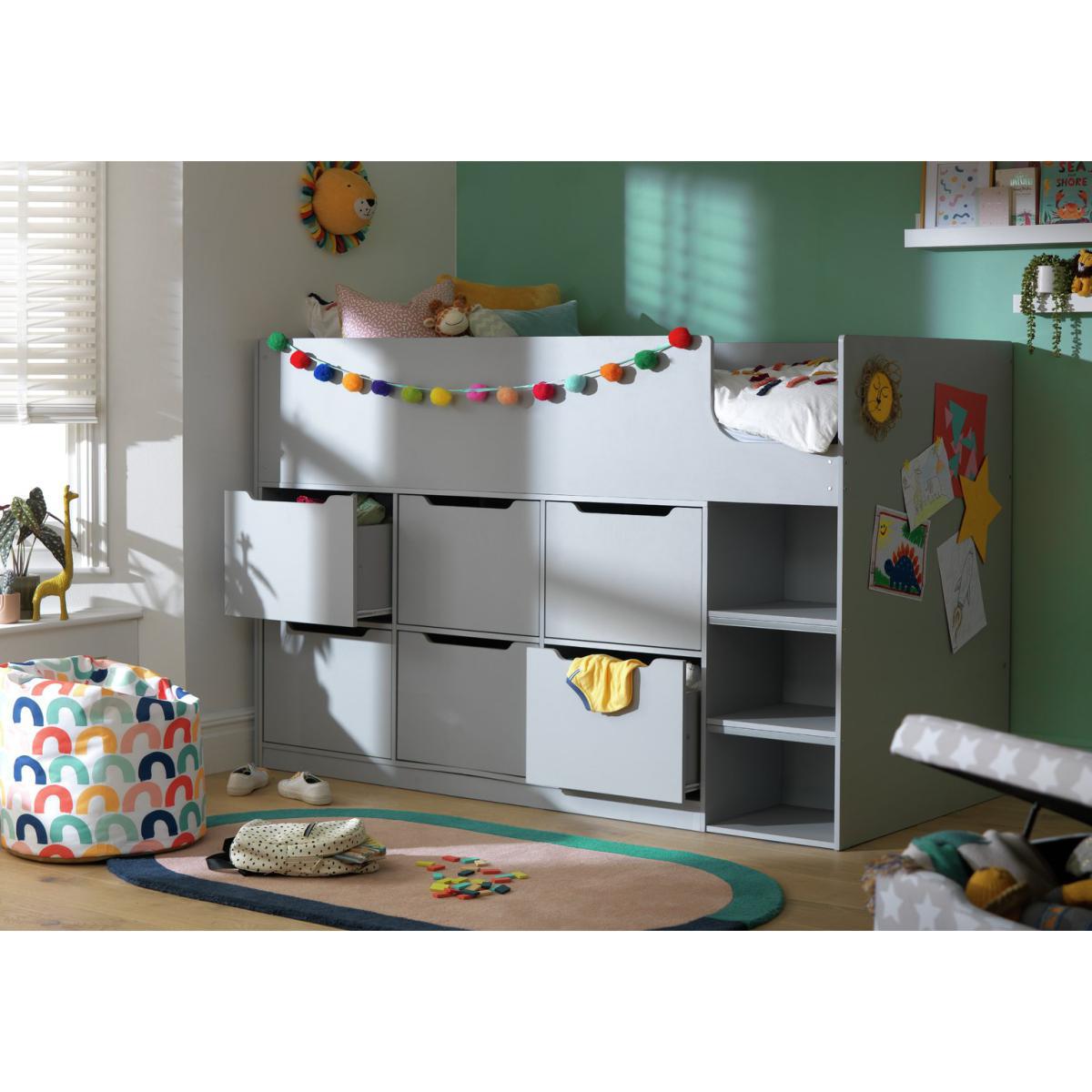 Habitat Jude Mid Sleeper Bed Frame With Drawers - Grey – image 2