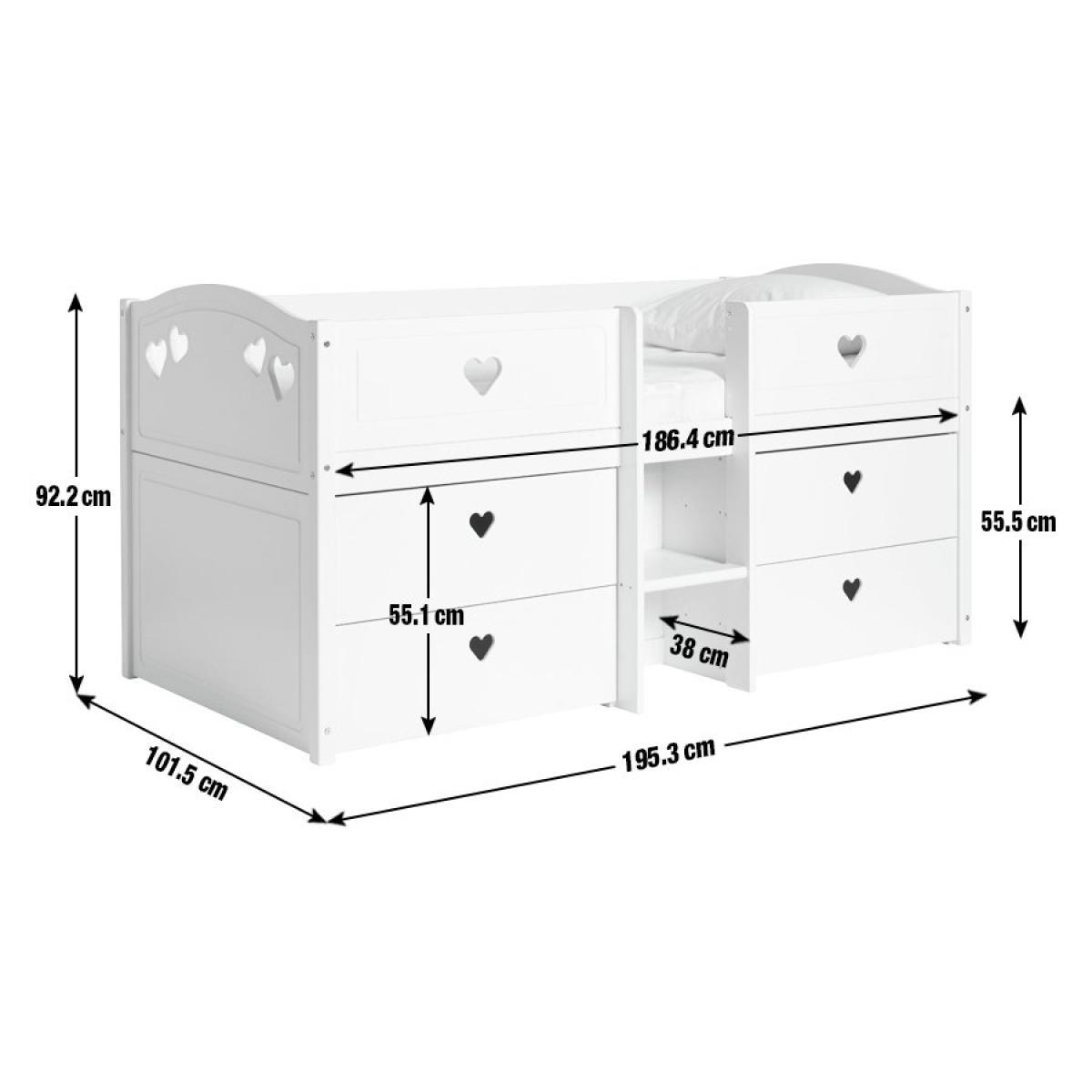Habitat Mia Low Storage Mid Sleeper - White – image 3