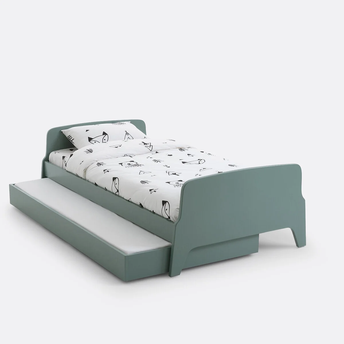 Adil Vintage Retro Style Trundle Bed, Single – image 3
