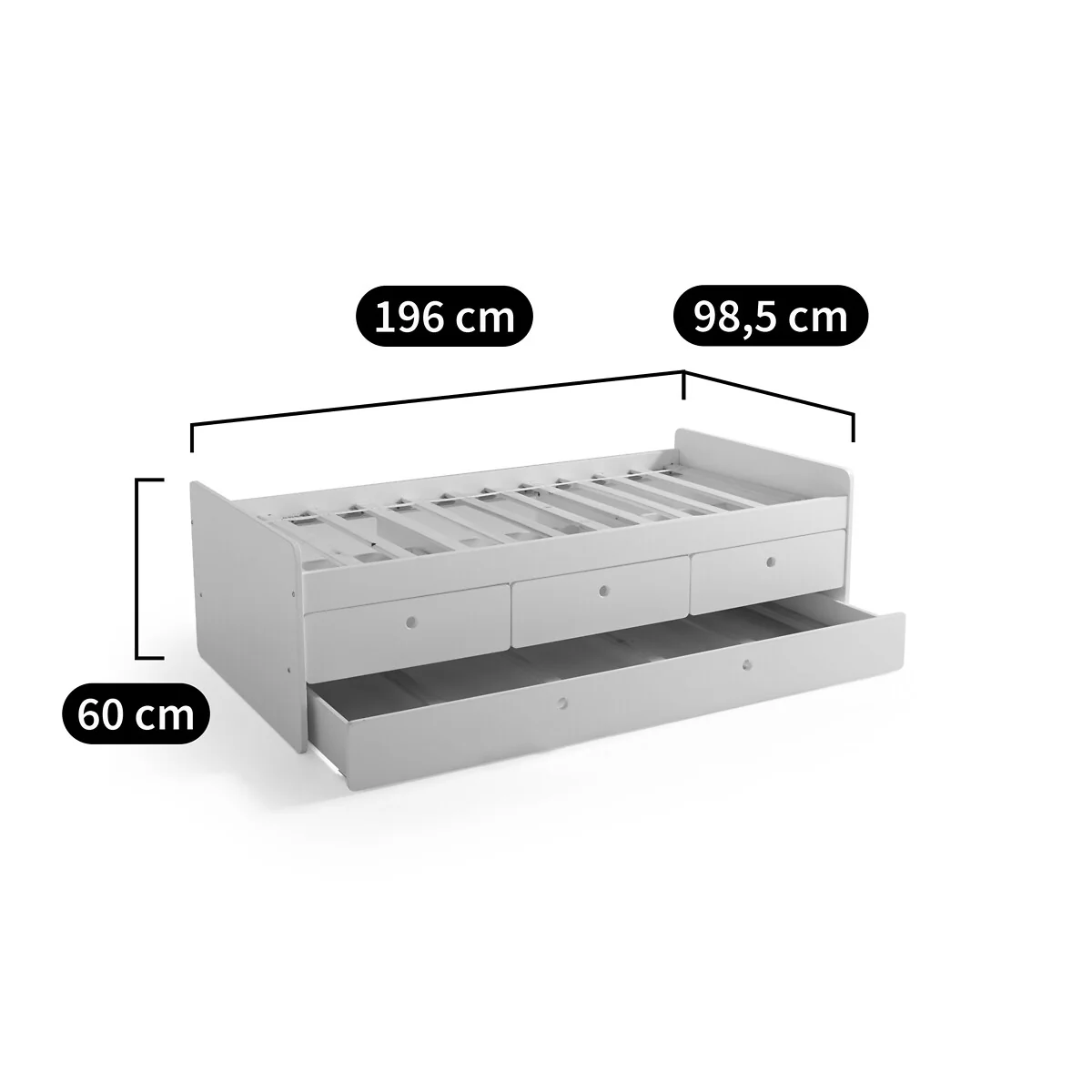 Selisa Storage Trundle Bed with Base – image 7
