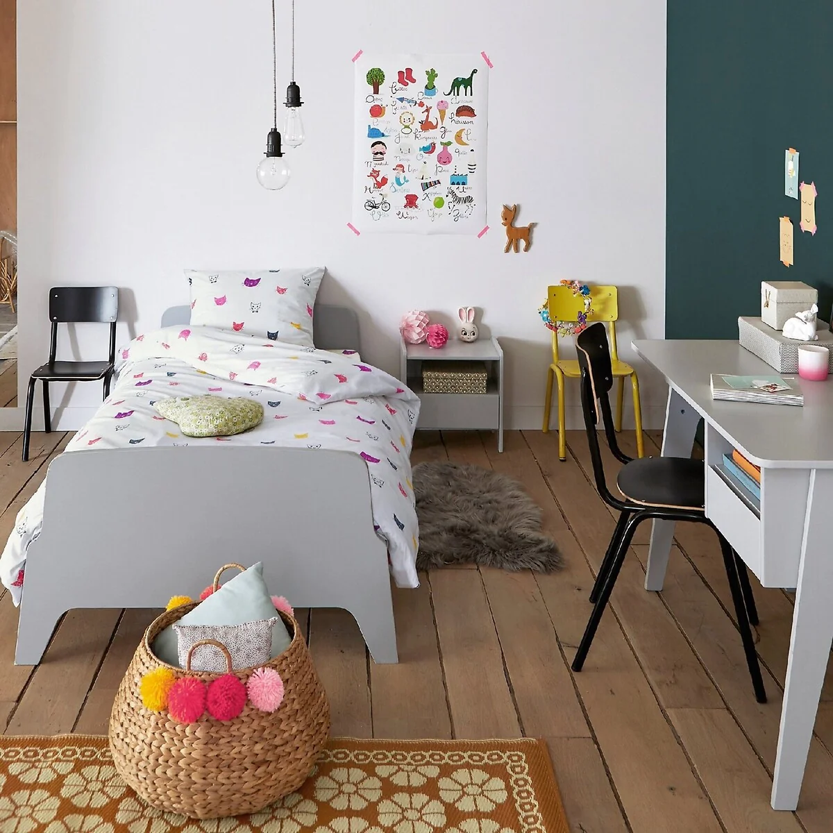 Adil Vintage Retro Style Single Bed with Bed Base – image 2