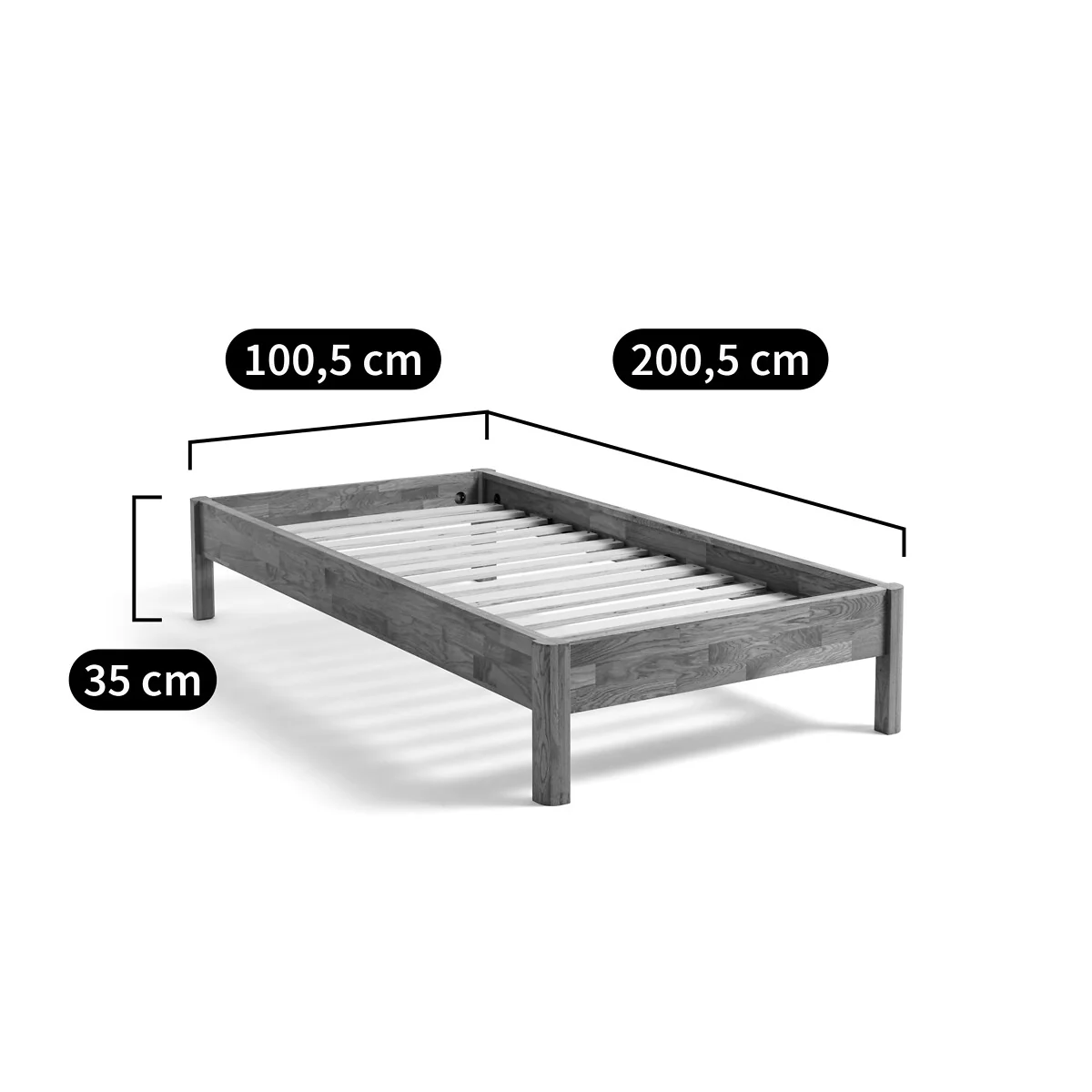 Zulda Solid Oak Single Bed – image 5