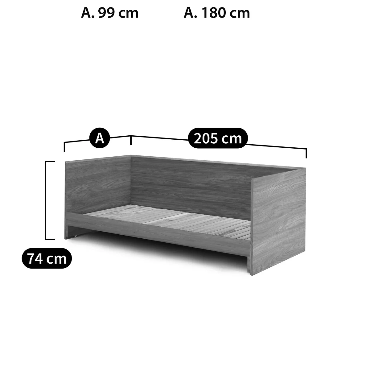 Working Oak Veneered Pull Out Bed – image 9