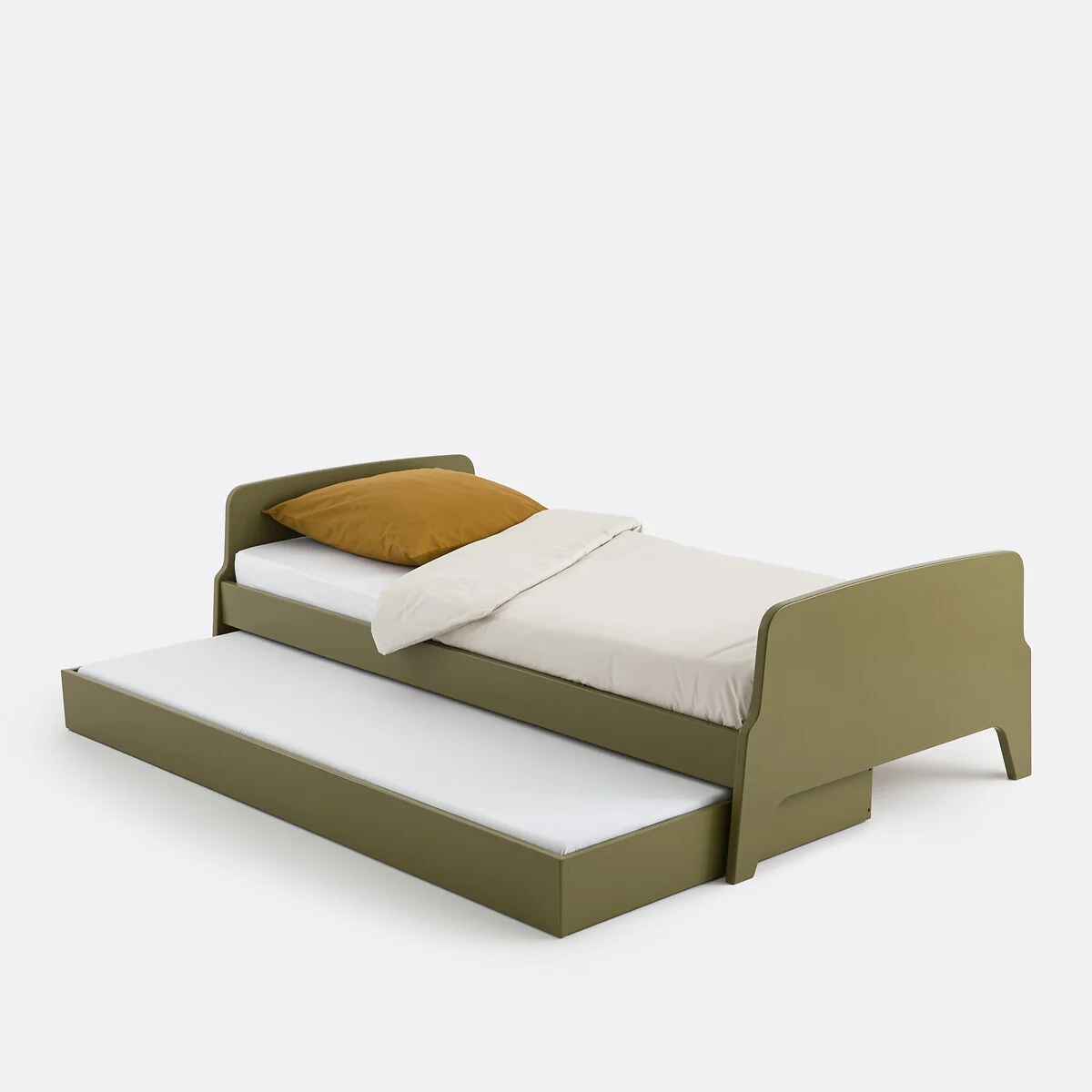 Adil Vintage Retro Style Trundle Bed, Single – image 3
