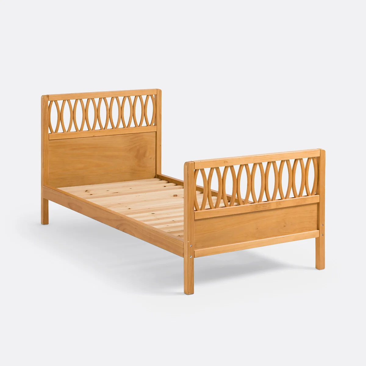 Malaya Vintage Solid Pine Bed with Bed Base – image 3