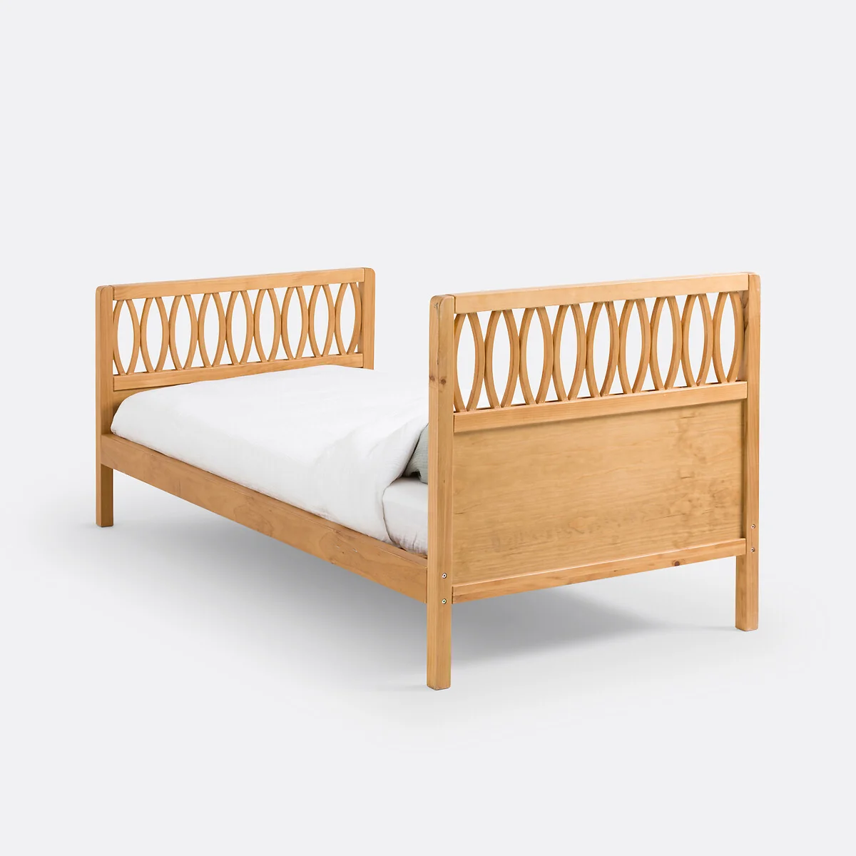 Malaya Vintage Solid Pine Bed with Bed Base – image 4