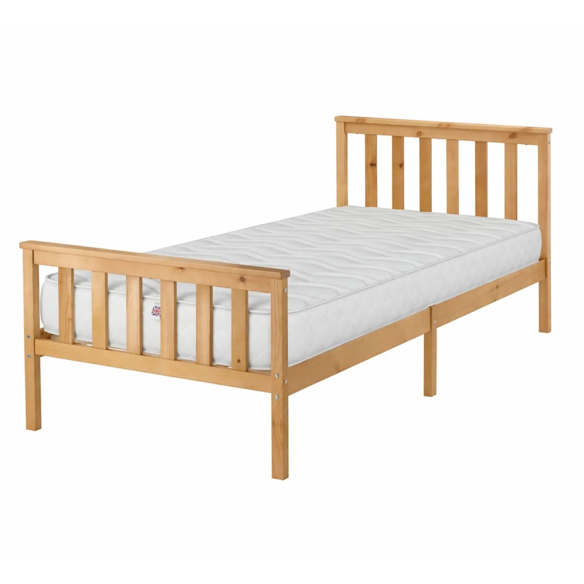 Aspire Bramble Solid Wood Kids Bed Frame with Memory Foam Bonnell Sprung Mattress, Natural Finish - Natural / King – image 6