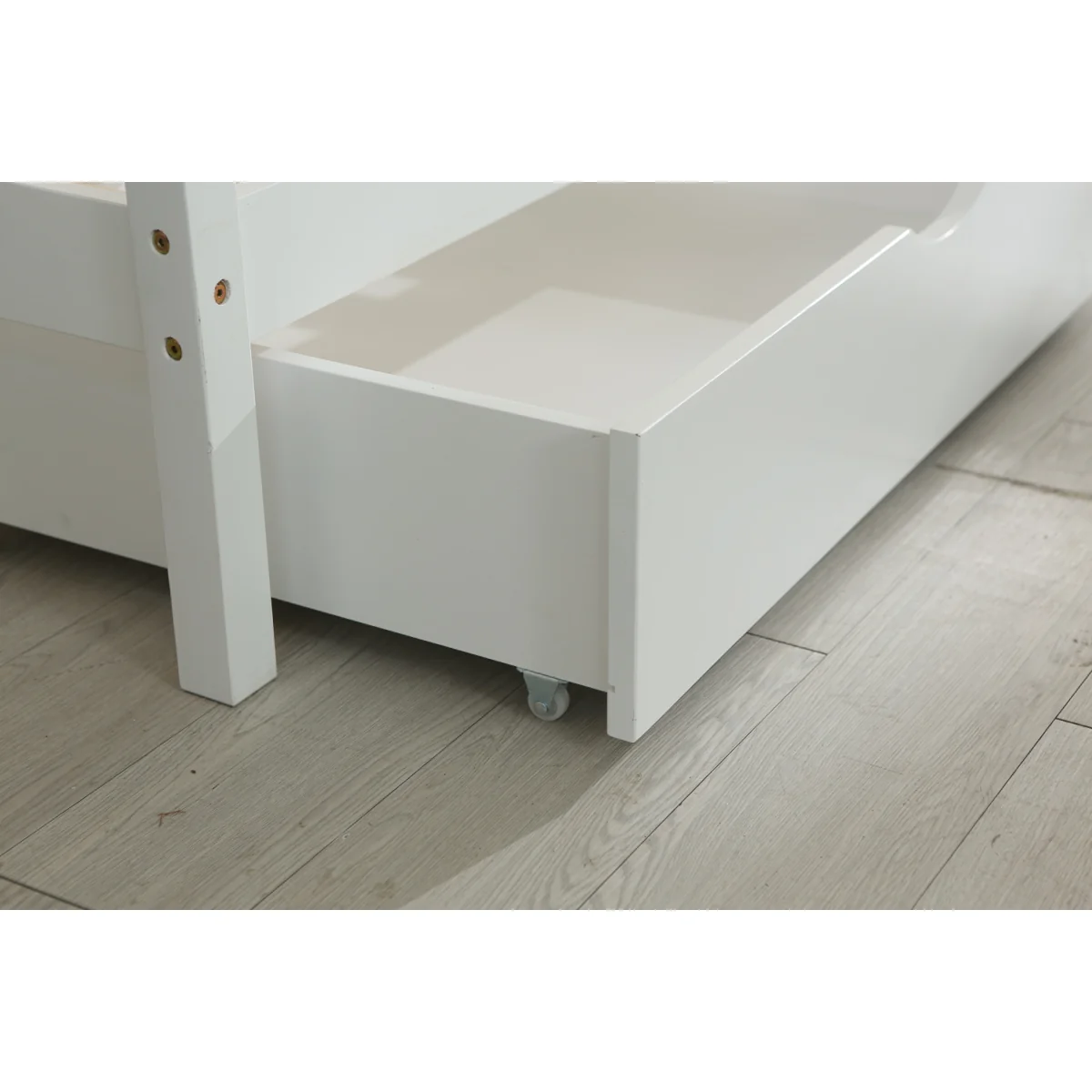 Babyfair White Kids Canopy Bed with Integrated Storage Drawers, Solid Wood Frame - White – image 7
