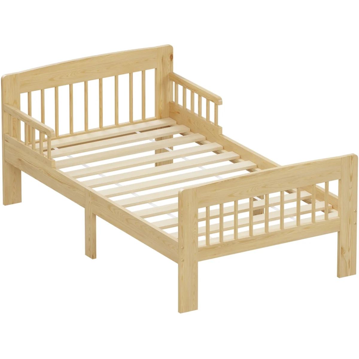 WestWood Wooden Single Bed Toddler Kids Bed Frame Only with Safety Bed Rail Guard White – image 17