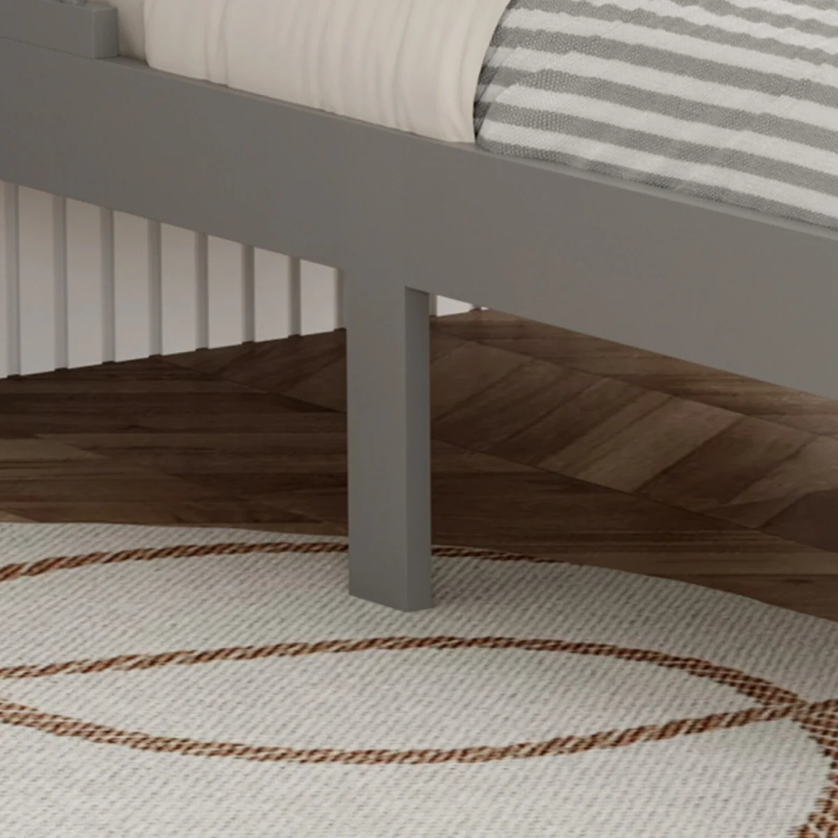 WestWood Wooden Single Bed Toddler Kids Bed Frame Only with Safety Bed Rail Guard White – image 7