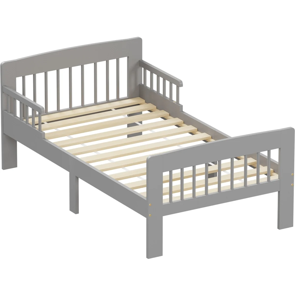 WestWood Wooden Single Bed Toddler Kids Bed Frame Only with Safety Bed Rail Guard White – image 10