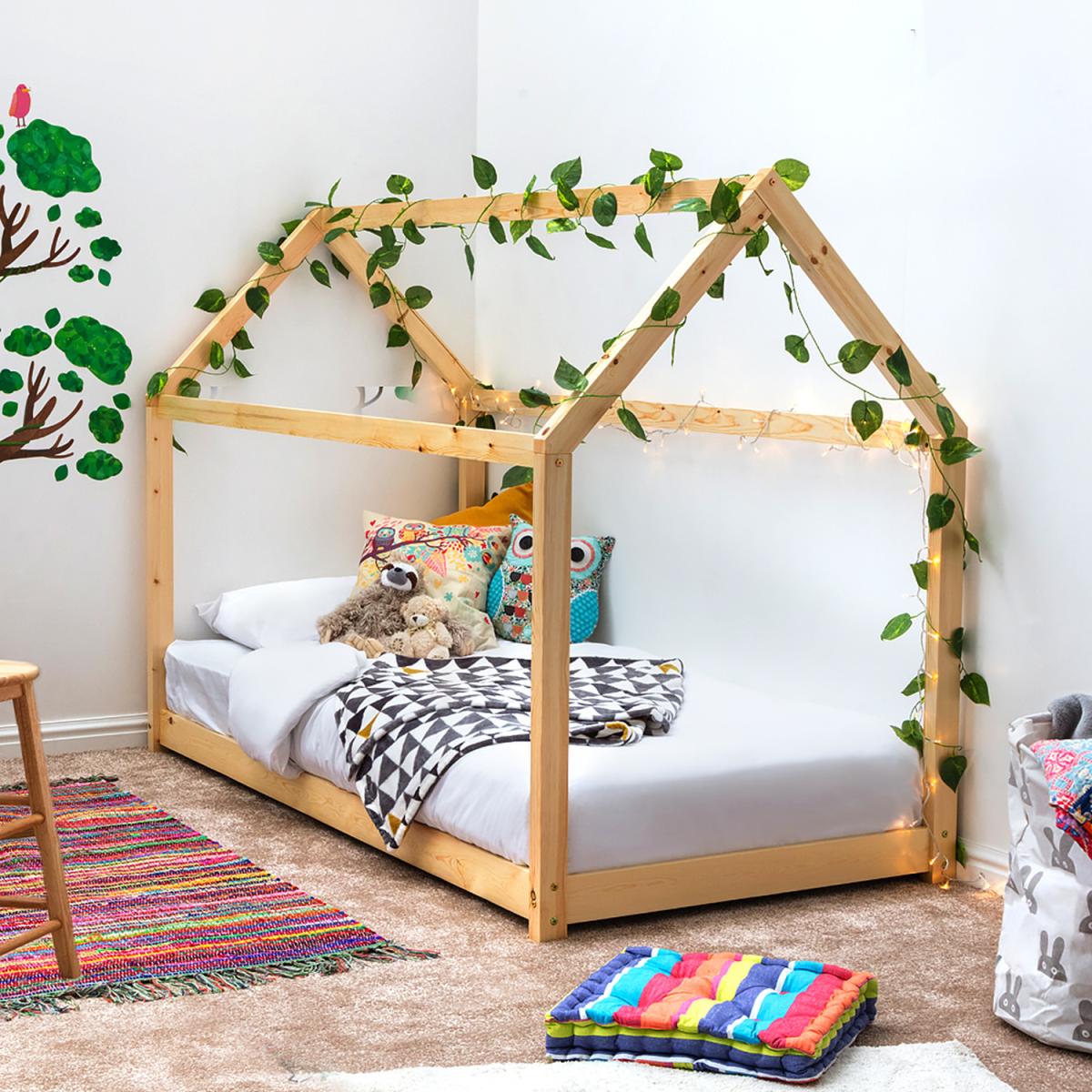 Treehouse House Style Wooden Pine Kids Bed Frame - Pine – image 1
