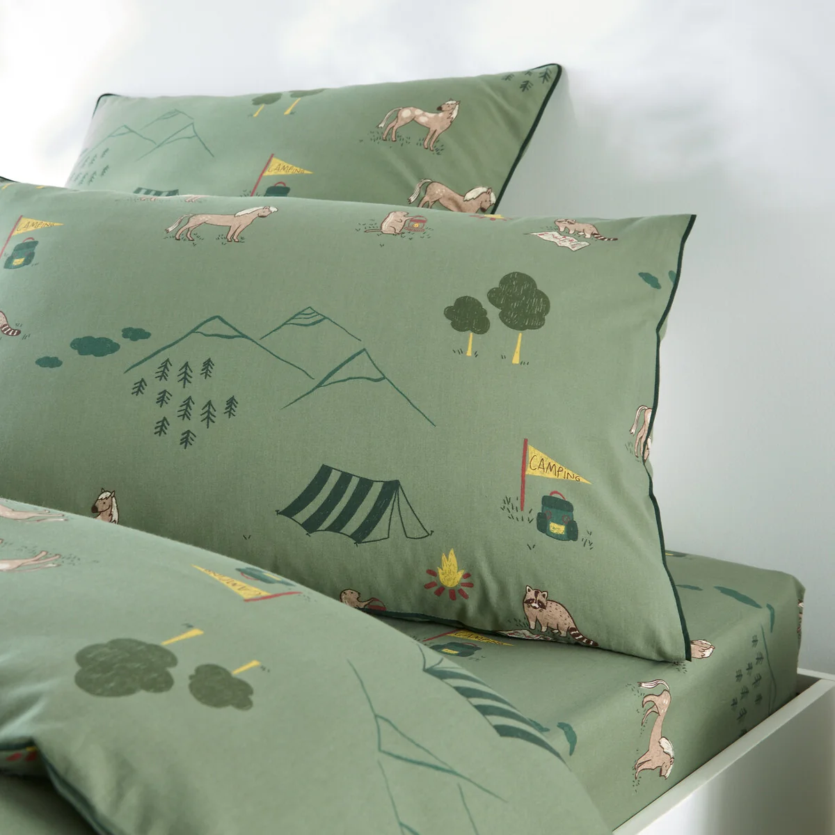 Yosemite Camp Animal Print Cotton Child's Pillowcase – image 3