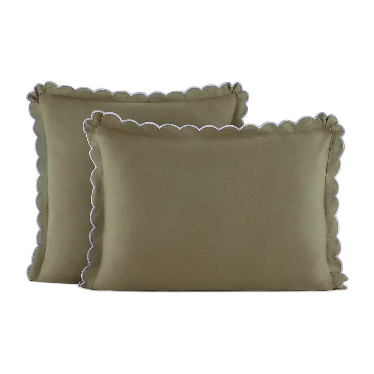 Scenario Plain Washed Cotton Scalloped Child's Pillowcase – image 1