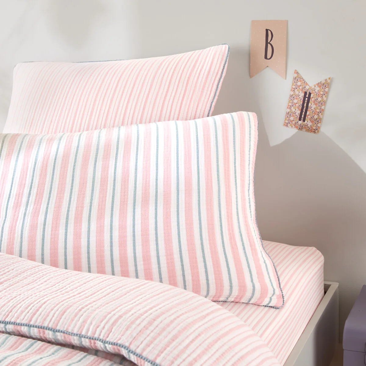 Adèle Striped Cotton Muslin Child's Pillowcase – image 4