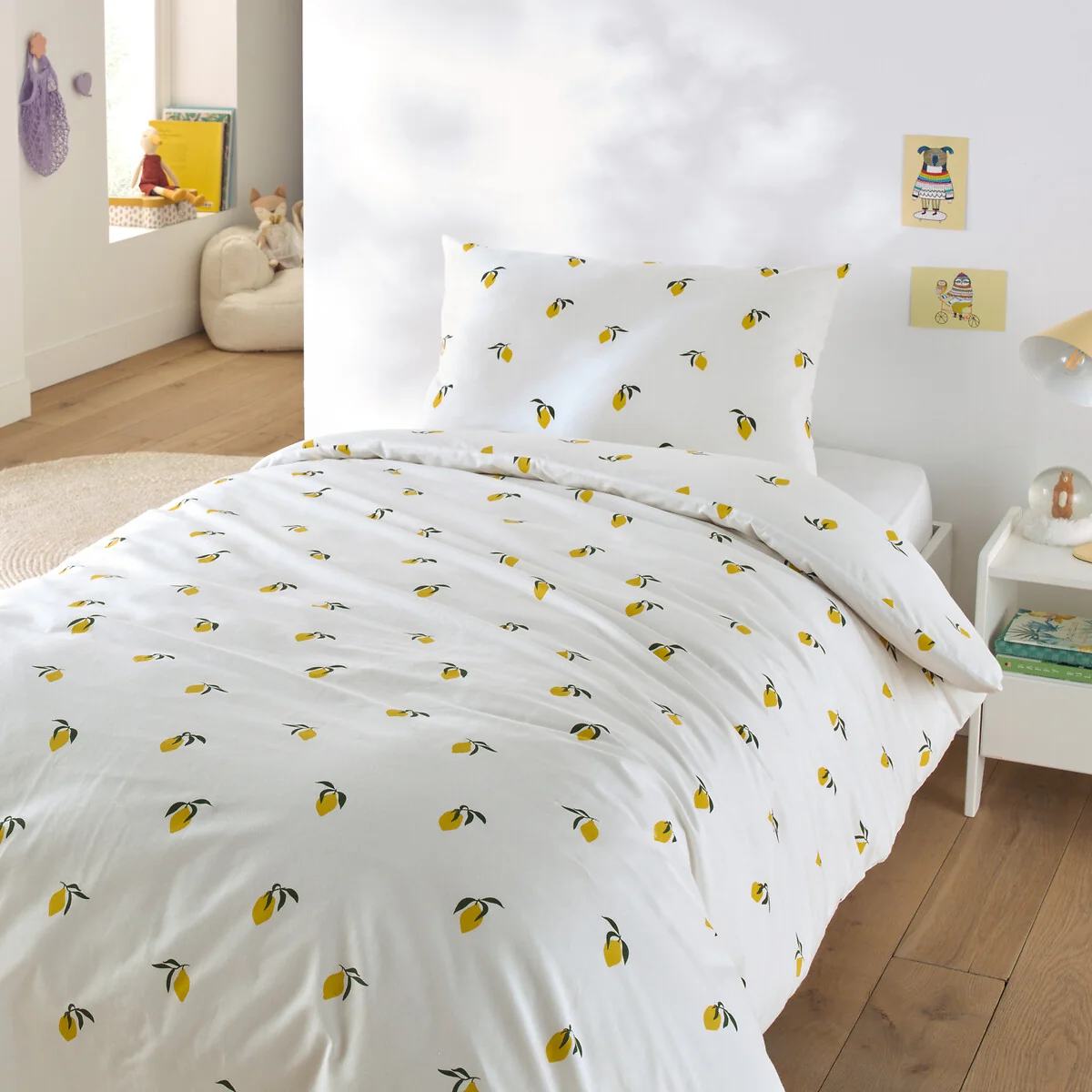 Child's Citron Cotton Duvet Cover Set with Rectangular Pillowcase – image 2