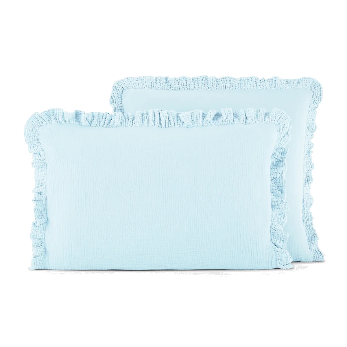 Kumla Plain Cotton Muslin Ruffled Pillowcase – image 1