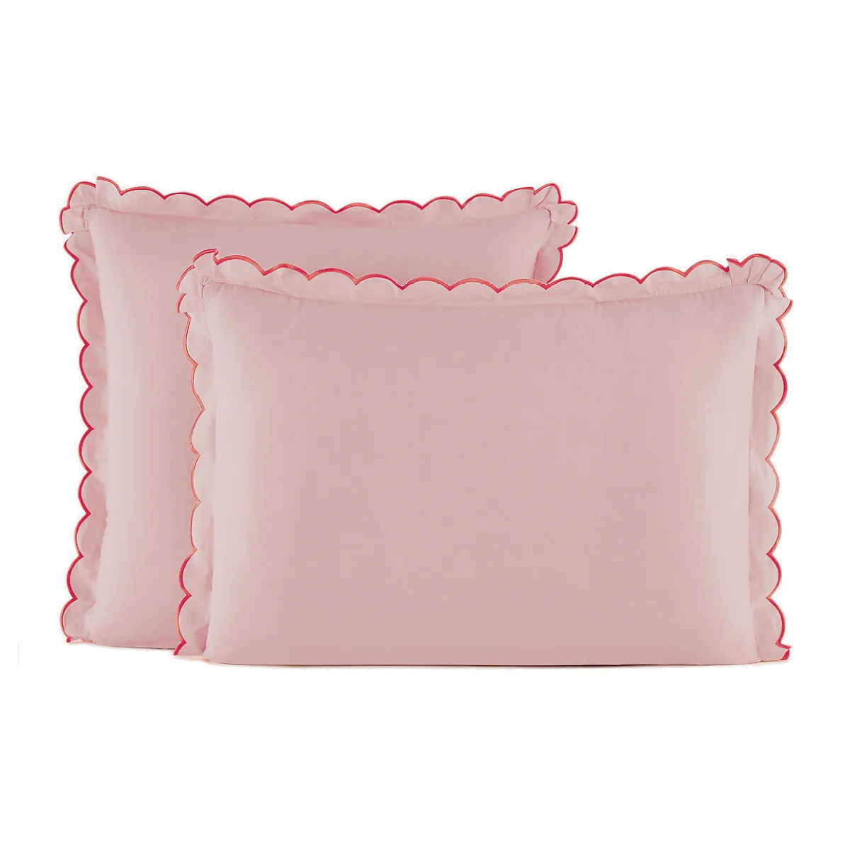 Scenario Plain Washed Cotton Scalloped Child's Pillowcase – image 1