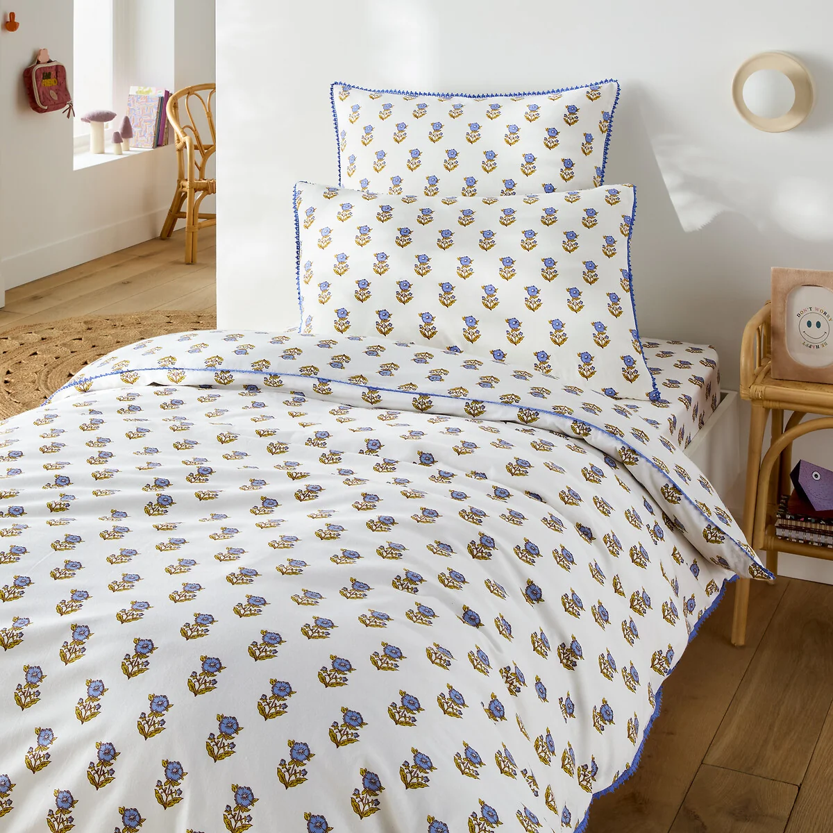 Dimani Floral Print Washed Cotton Child's Pillowcase – image 2