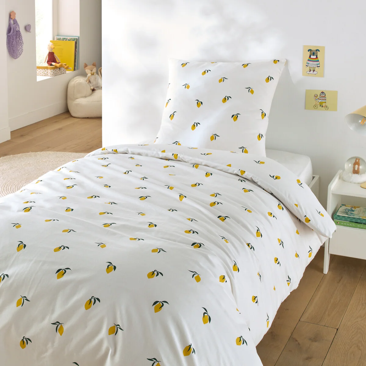 Child's Citron Cotton Duvet Cover Set with Square Pillowcase – image 2