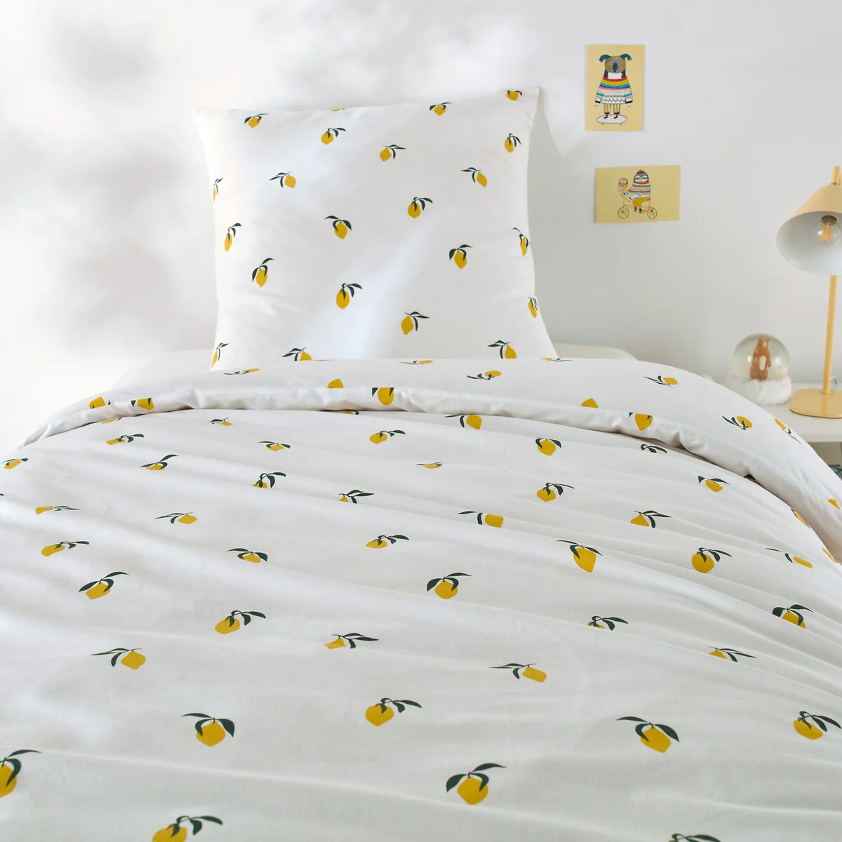 Child's Citron Cotton Duvet Cover Set with Square Pillowcase – image 1