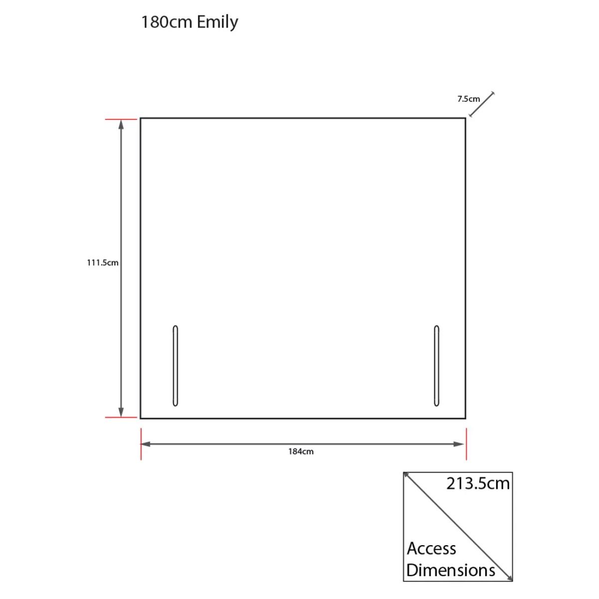 John Lewis Emily Full Depth Ticking Stripe Upholstered Headboard, Super King Size – image 5
