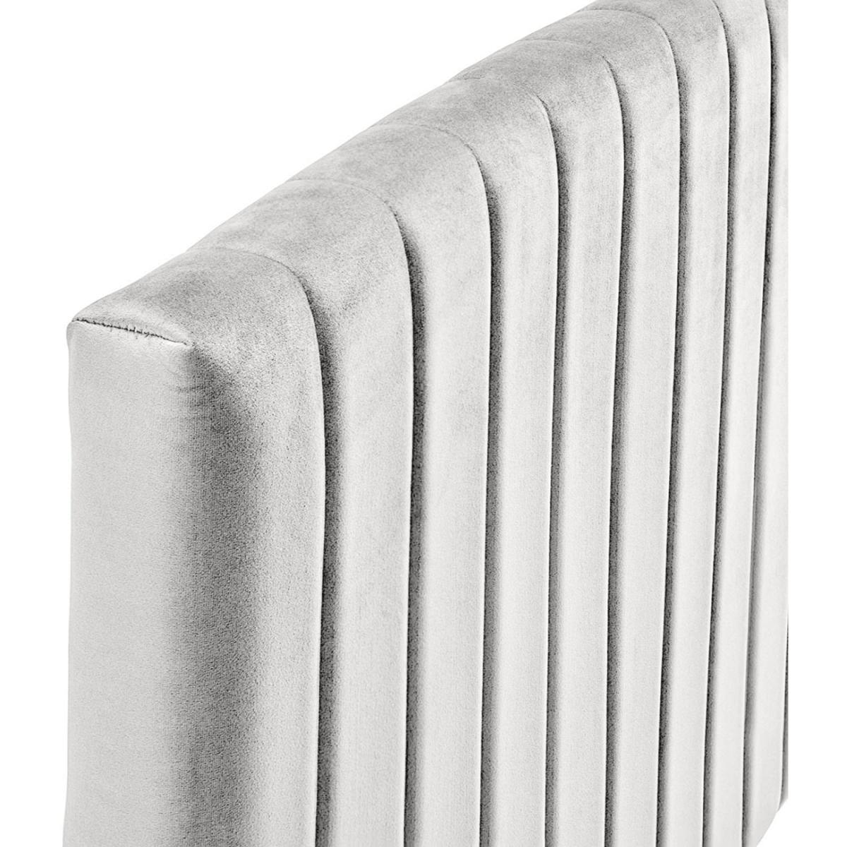 Reet Plush 26 inch Strutted Headboard - Silver / Superking – image 2
