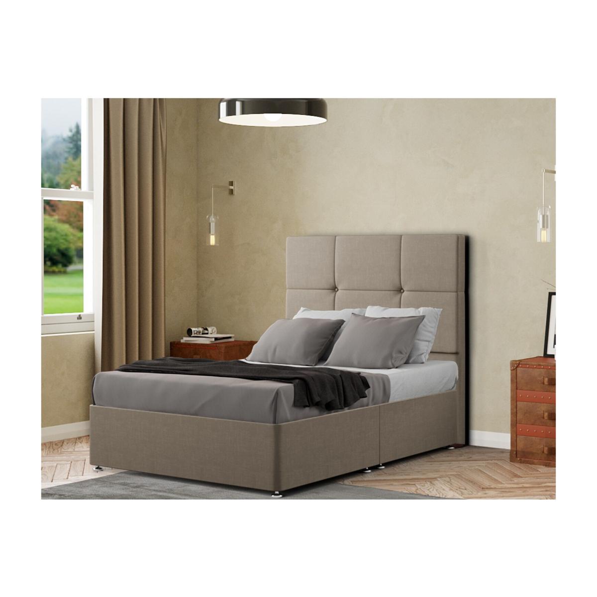 Jacob Headboard Floor Standing Matching Buttons Malham Weave - Mink / Superking – image 1