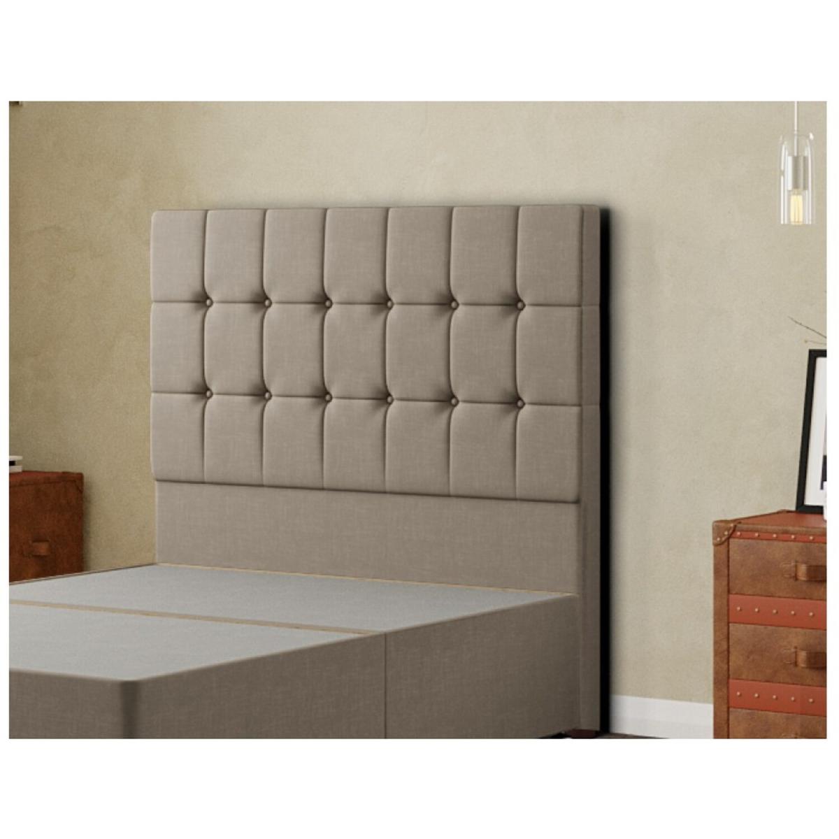 Venezia Headboard Floor Standing  Matching Buttons Malham Weave - Mink / Superking – image 3