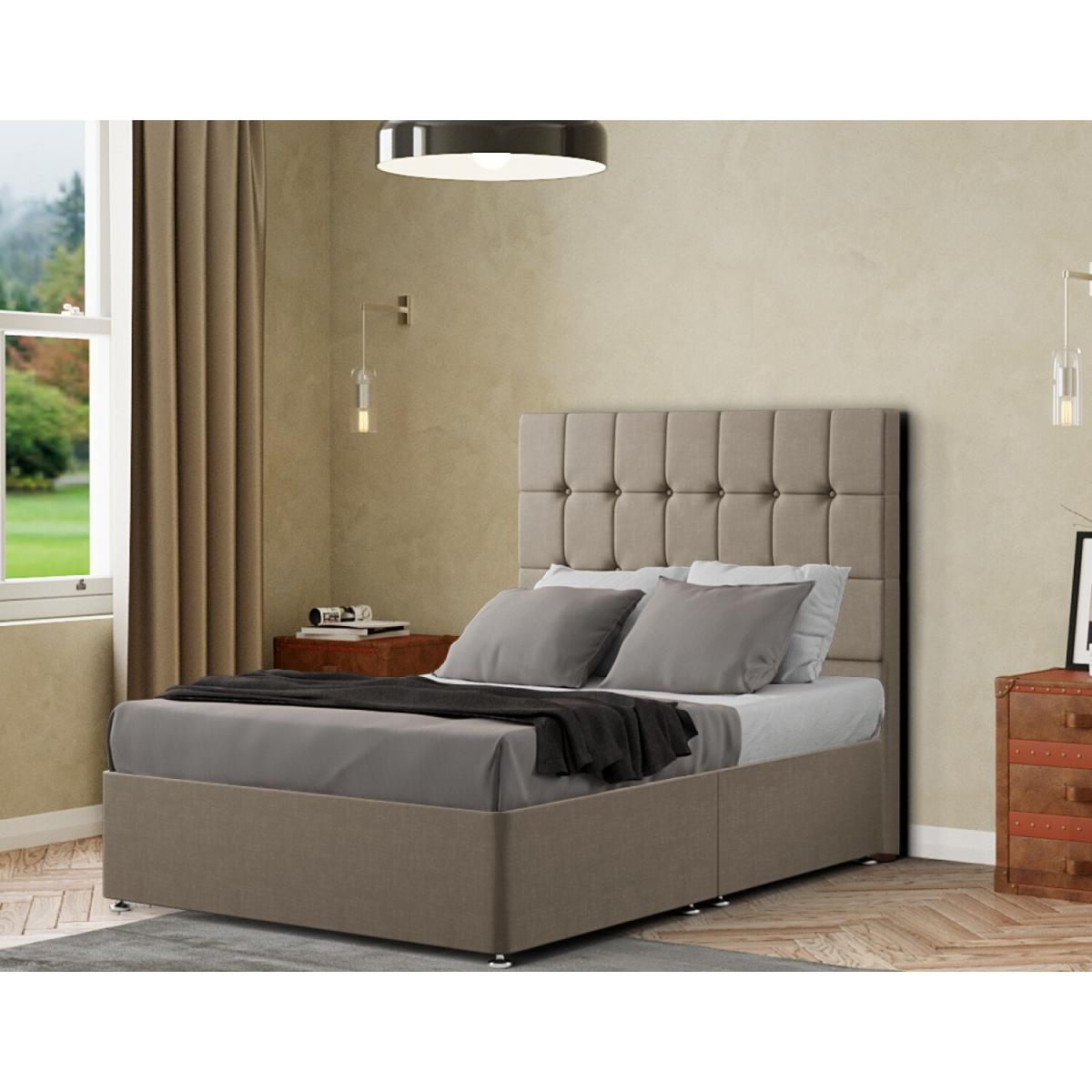Venezia Headboard Floor Standing  Matching Buttons Malham Weave - Mink / Superking – image 4