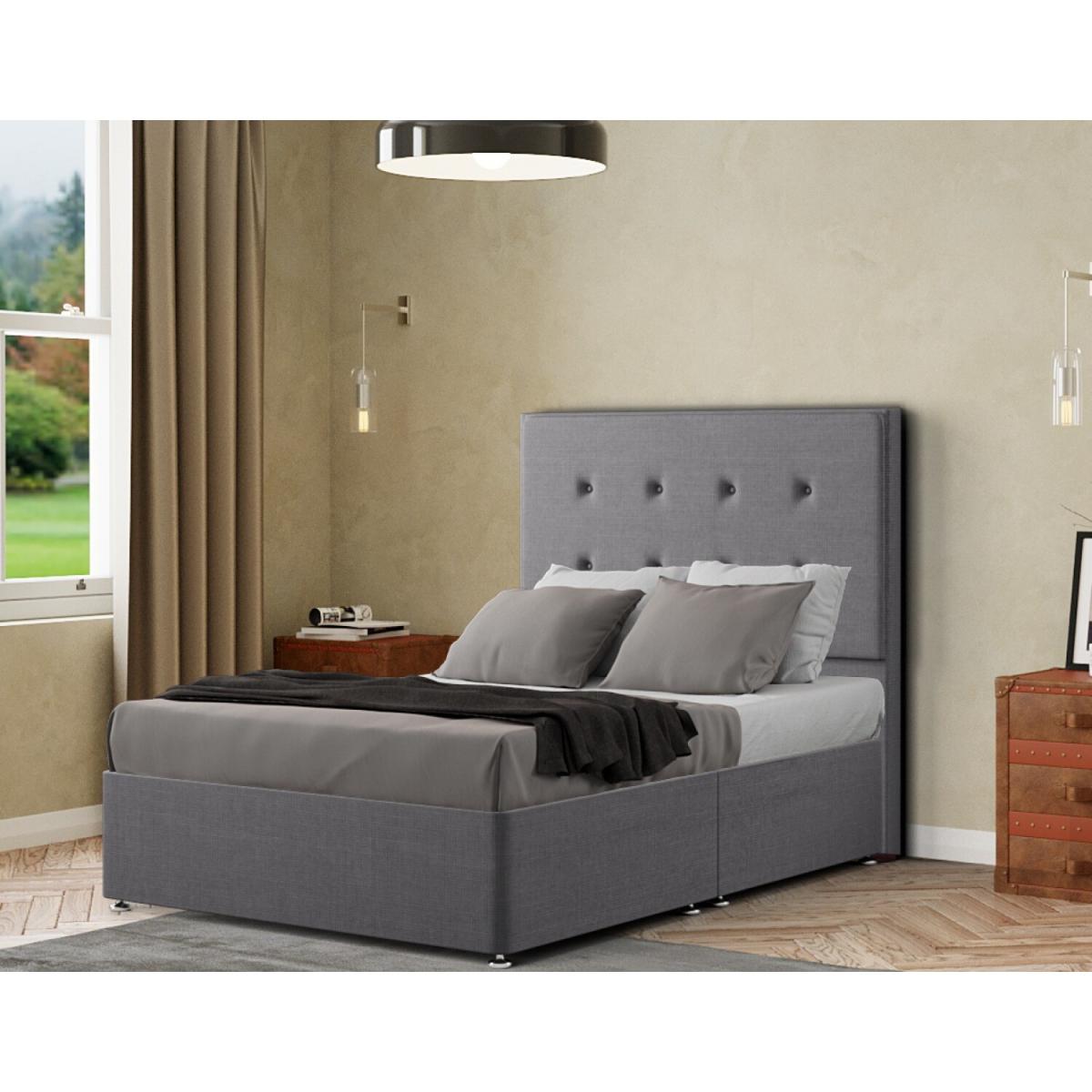 Darlington Headboard Floor Standing  Matching Buttons Linen - Grey / Superking – image 4