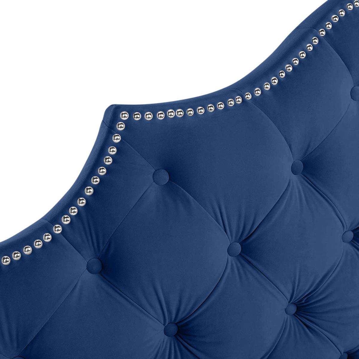 Gemia Plush 26 inch Strutted Headboard - Blue / Superking – image 3