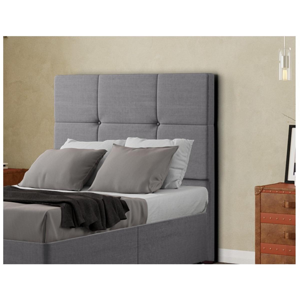 Jacob Headboard Floor Standing  Matching Buttons Linen - Grey / Superking – image 2