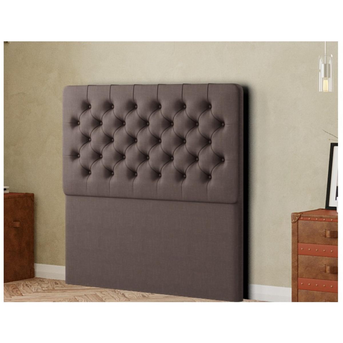 Mary Chesterfield Headboard Floor Standing Matching Buttons Malham Weave - Slate / Superking – image 2