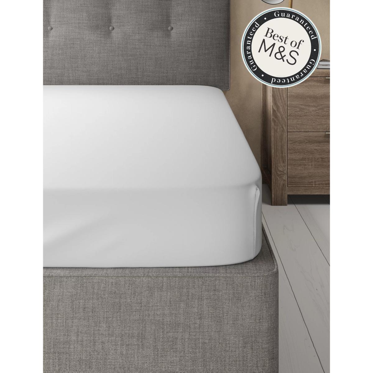 M&S Egyptian Cotton 230 Thread Count Fitted Sheet - SGL - Oatmeal, Oatmeal,Sugar Plum,Slate Blue,Mink,Midnight Navy,Cream,Ivory,Silver Grey,Light Duck Egg,Slate,Light Wedgewood,Black – image 2