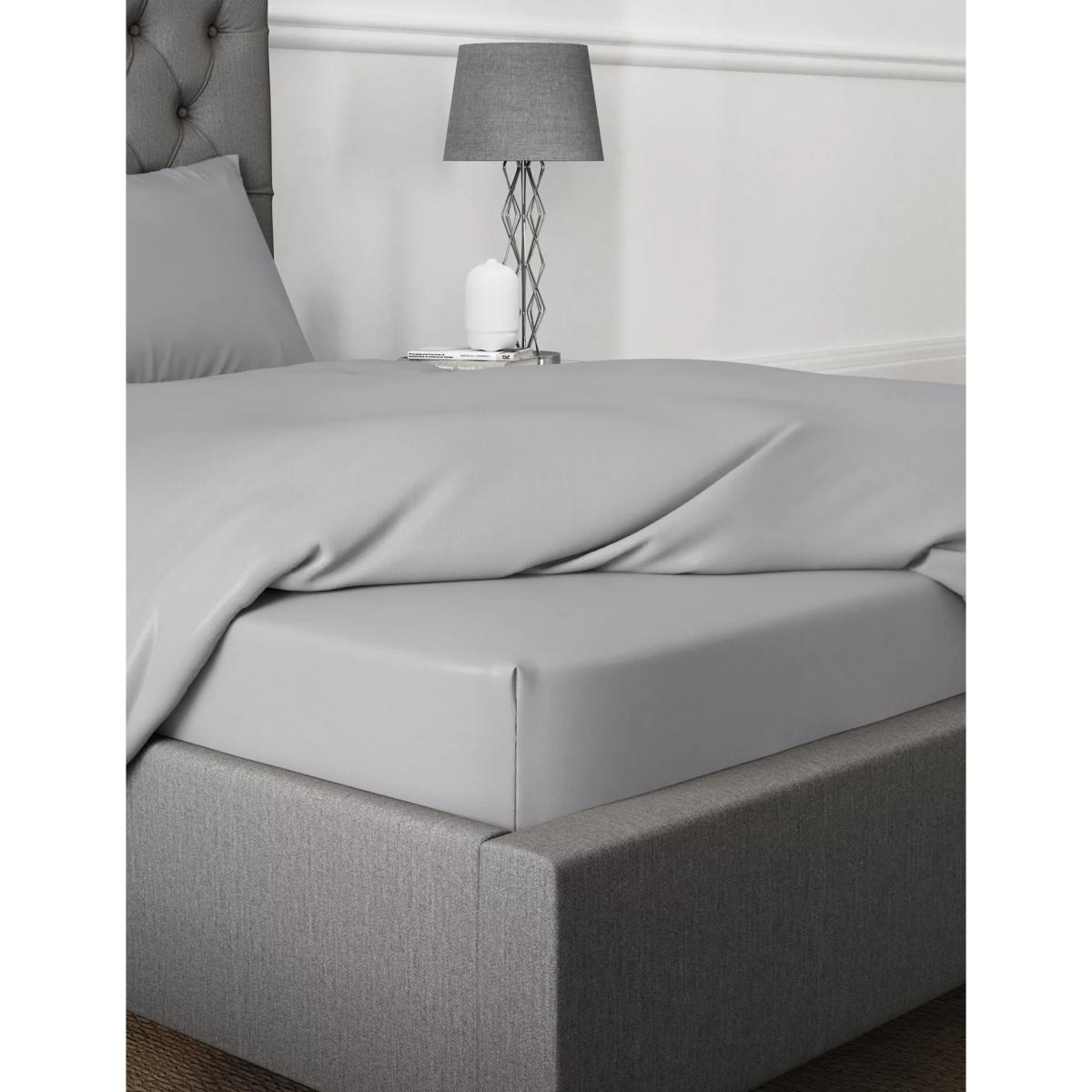 M&S Egyptian Cotton 400 Thread Count Deep Fitted Sheet - SGL - Neutral, Neutral,Petrol,White,Duck Egg,Ash Grey,Light Cream – image 4