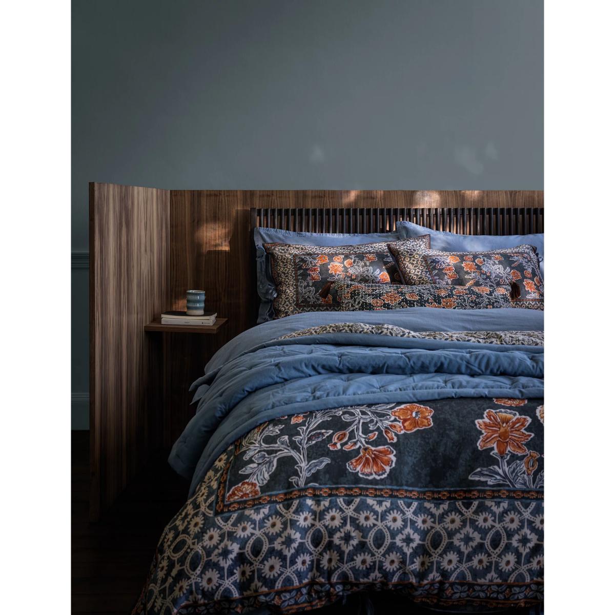 M&S X Fired Earth Pure Brushed Cotton Twill Deep Fitted Sheet - SGL - Charcoal, Charcoal,Garden Folly,Malm,Bamyan Blue – image 5