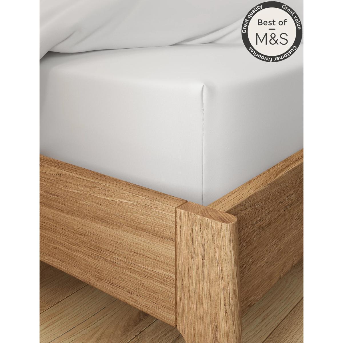 M&S Egyptian Cotton 230 Thread Count Deep Fitted Sheet - SGL - White, White,Cream,Black – image 2