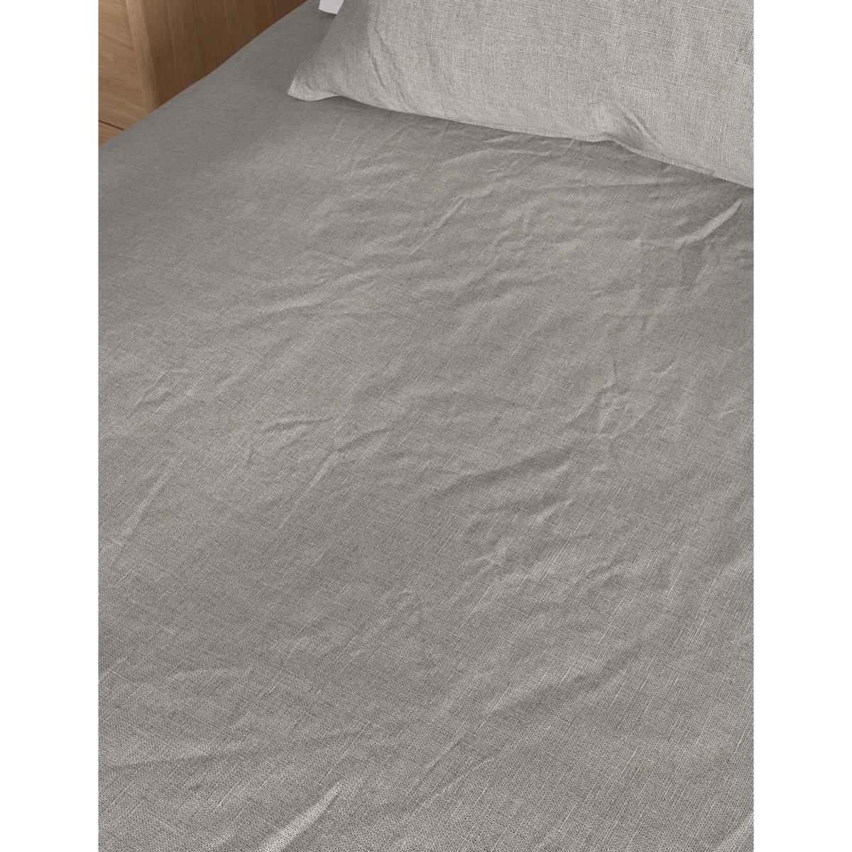 M&S Pure Linen Deep Fitted Sheet - DBL - Silver Grey, Silver Grey,Pink – image 5