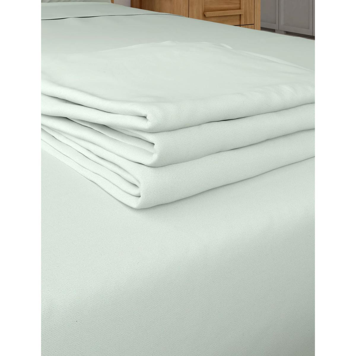 M&S Bamboo Flat Sheet - SGL - White, White,Mid Grey,Stone,Cream,Mid Blue – image 2