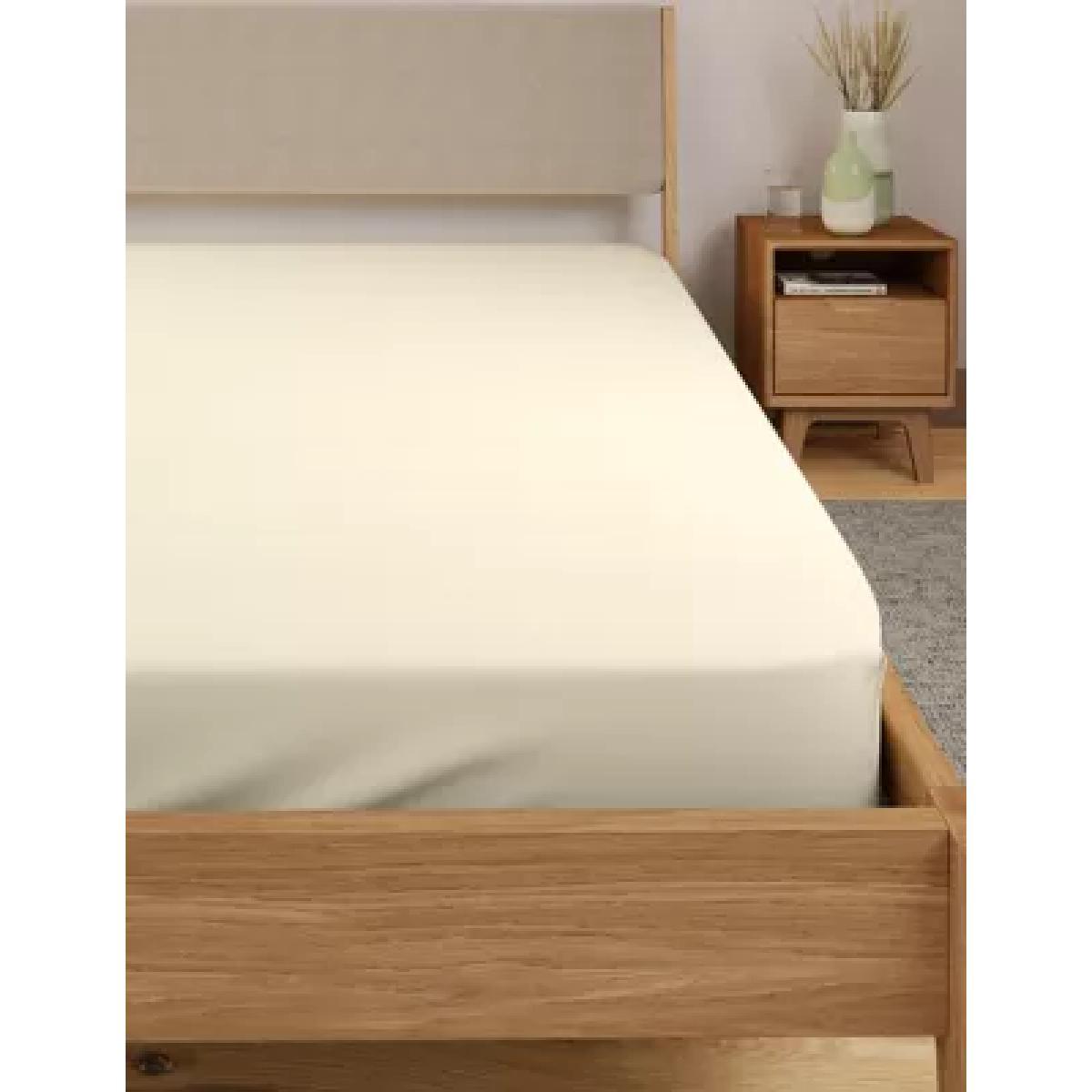 M&S Body Sensor™ Pure Cotton Fitted Sheet - SGL - Cream, Cream,Light Natural,Light Pink,Grey,Charcoal,Medium Beige – image 1