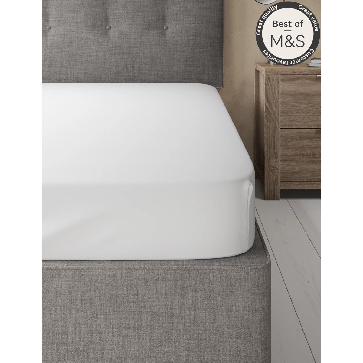 M&S Comfortably Cool Fitted Sheet - SGL - Taupe, Taupe,Light Grey,Powder Blue,Soft Pink,Navy,Cream,Duck Egg,White,Light Mauve,Dark Grey – image 2