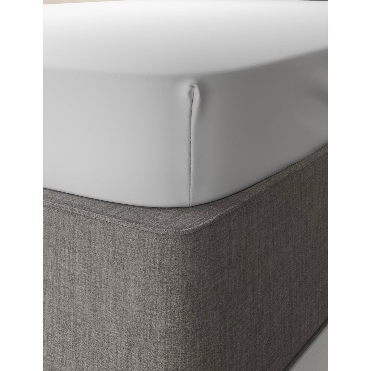 M&S Egyptian Cotton 400 Thread Count Sateen Fitted Sheet - SGL - Pearl Grey, Pearl Grey,Light Cream – image 3
