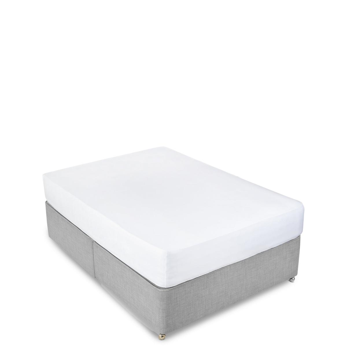 M&S Egyptian Cotton 400 Thread Count Sateen Fitted Sheet - SGL - Pearl Grey, Pearl Grey,Light Cream – image 4