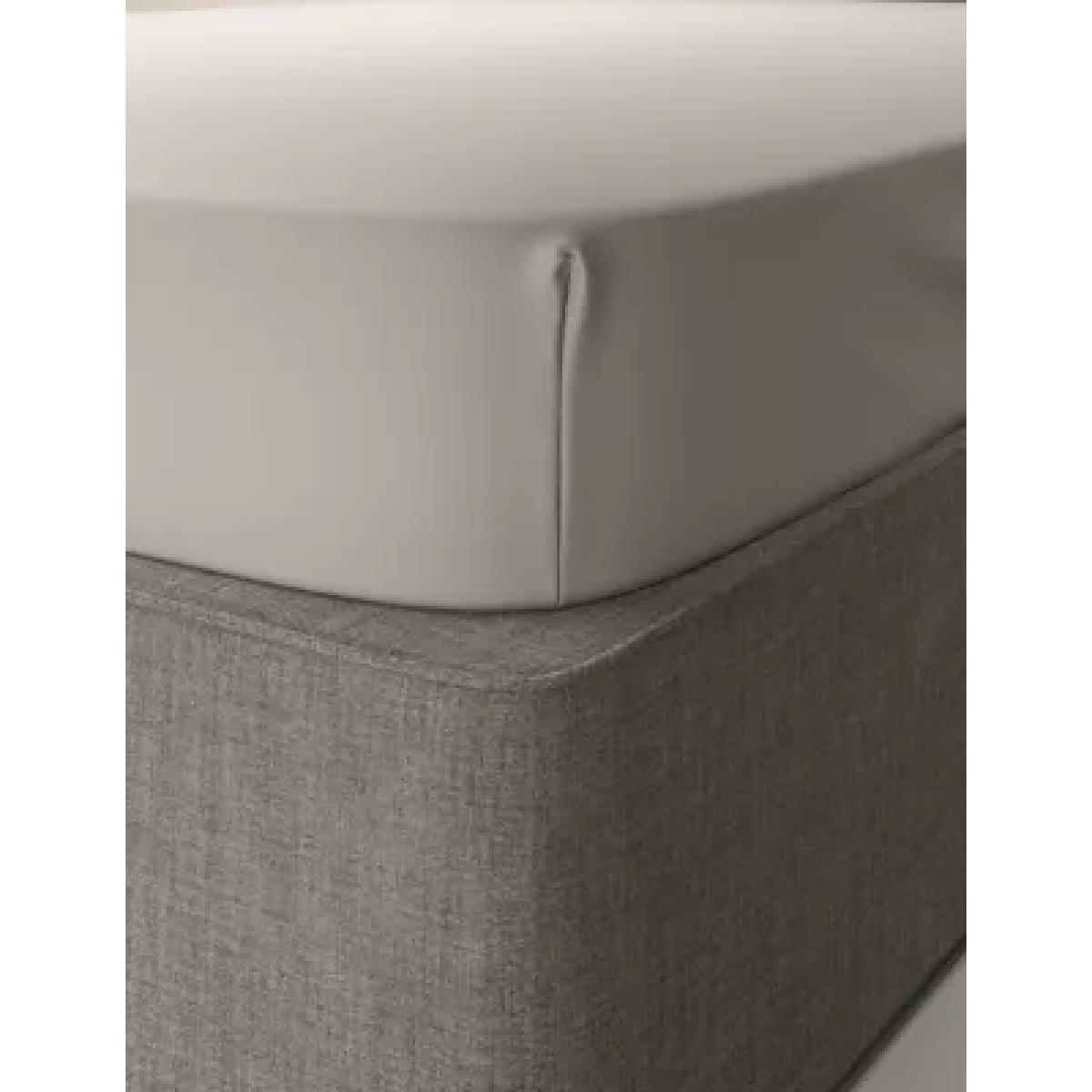 M&S Egyptian Cotton 400 Thread Count Sateen Fitted Sheet - SGL - Pearl Grey, Pearl Grey,Light Cream – image 1