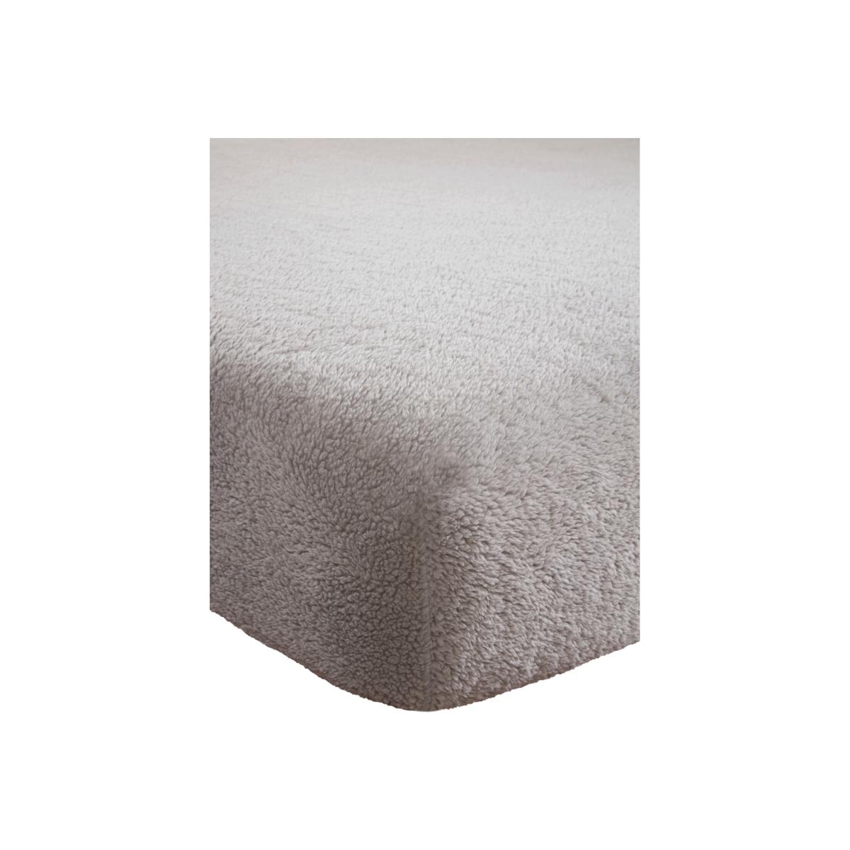 Teddy Fleece Fitted Sheet - SIlver / Double