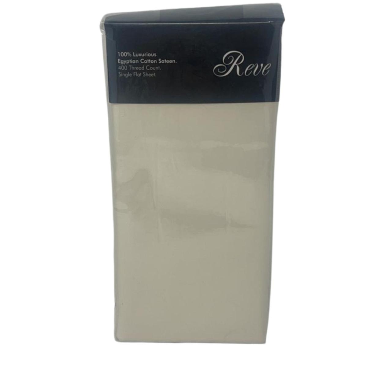 400 Thread Count Single Flat Sheet - Plain Offwhite – image 2