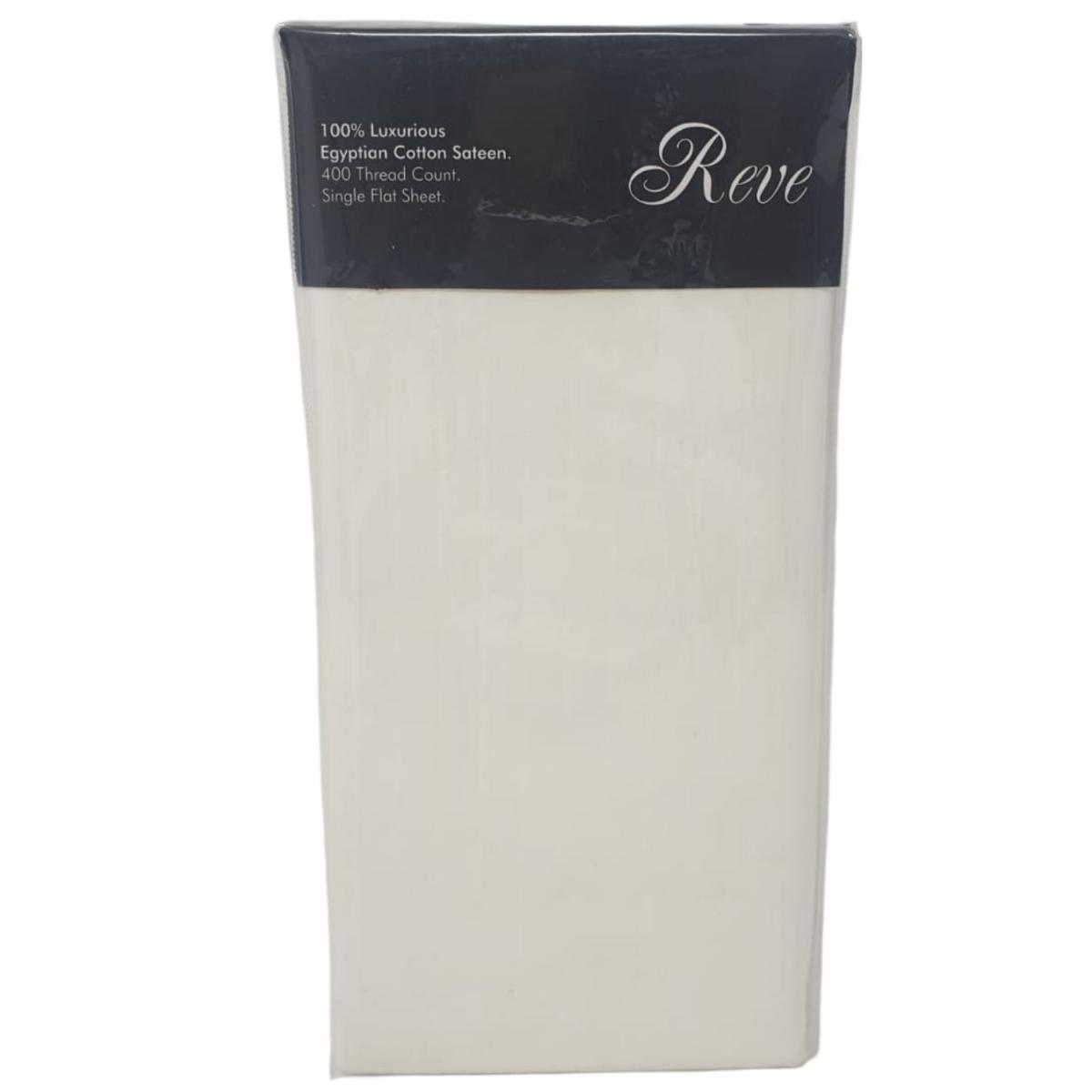 400 Thread Count Single Flat Sheet - Plain Offwhite – image 3